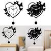 Luxury Living Room Wall Clock Acrylic Love Heart Design Silent Decorative Clock for Modern Home Office Bedroom