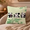 panda Cushion Cover Anti-dustmite Pillowcase Invisible zipper silky short plush Sofa cushion cover