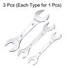 Uxcell Double Thin Wrench 22x24 24x27 Metric Small Flat Head Mirror Polished Open End Spanner for Auto Repair and Furniture Assembly 3-Piece Open-End