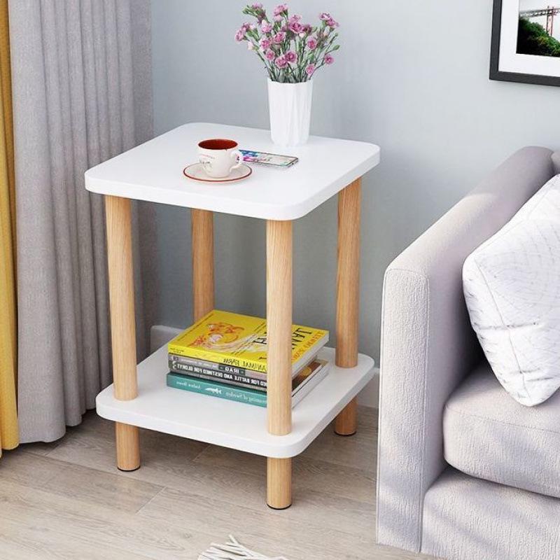 Dvouvrstvý odkládací stolek, Moderní malý čajový stolek do obývacího pokoje nebo ložnice