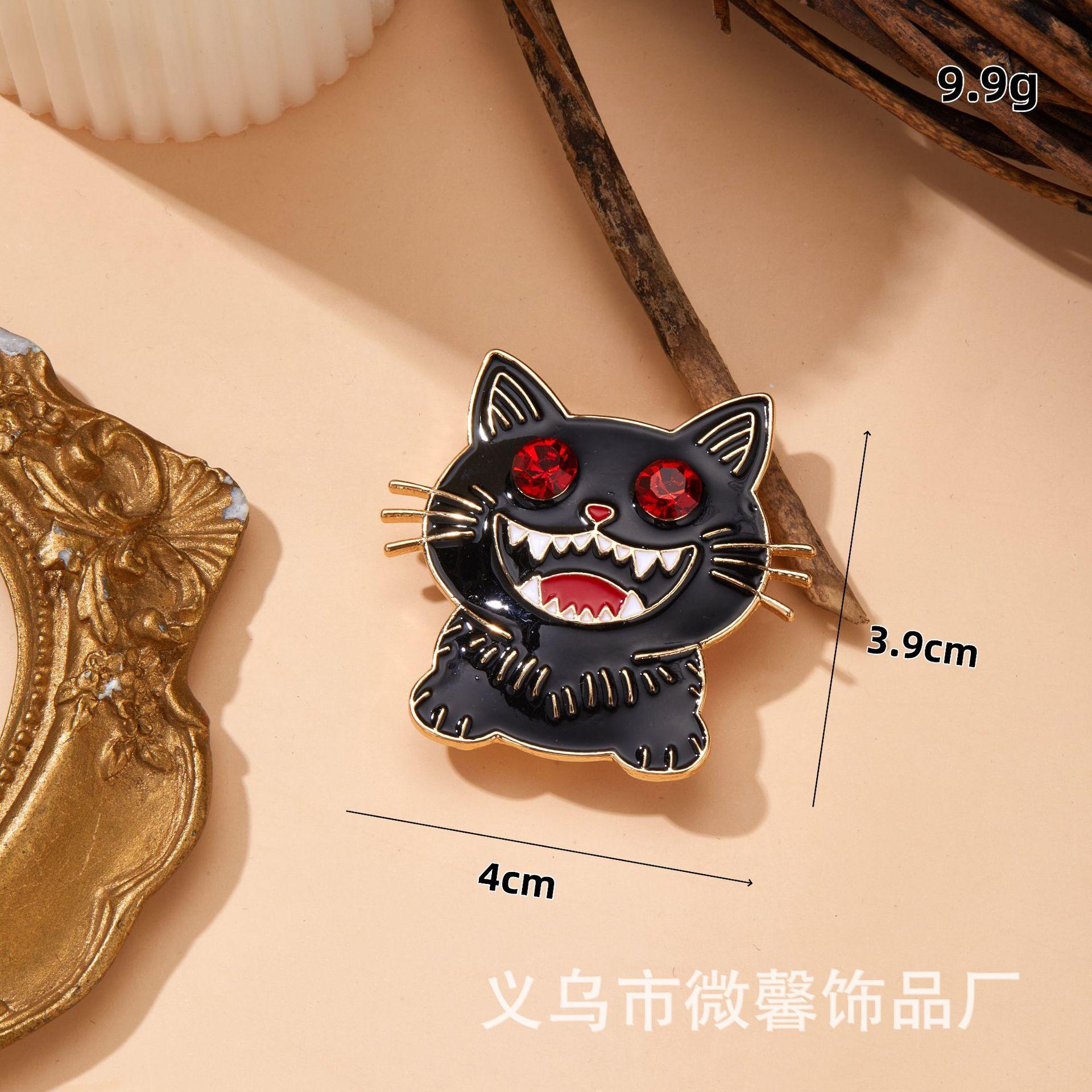 Милый Панк Магическая Летучая Мышь Котенок Сплав Брошь Значок Хэллоуин Призрак