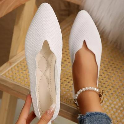 Fashion 2024 High Quality Shoes Female Knitted Women's Flats Elegant Daily Women Pointed Toe Slip On Soft Bottom Outdoor Shoes Women