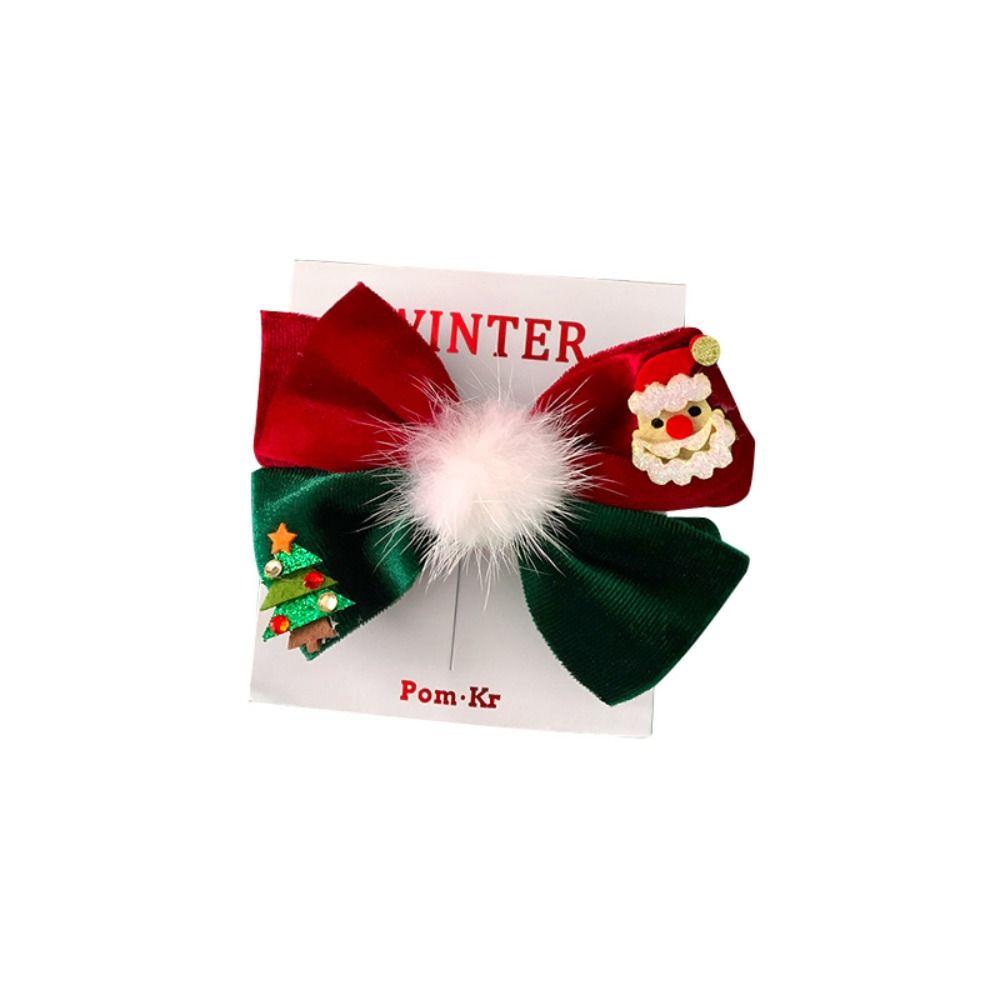 Exquisite Christmas Accessories Fashion Bow Ribbon Barrettes Bow Christmas Deer Hairpin  Children