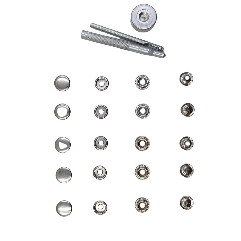 Stainless Steel Snap Button Set with Installation Tool for Tent Canvas