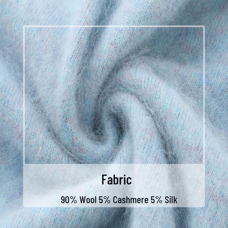 Autumn/Winter High Neck Sleeveless Vest: 5% Cashmere, 5% Silk Wool Blend