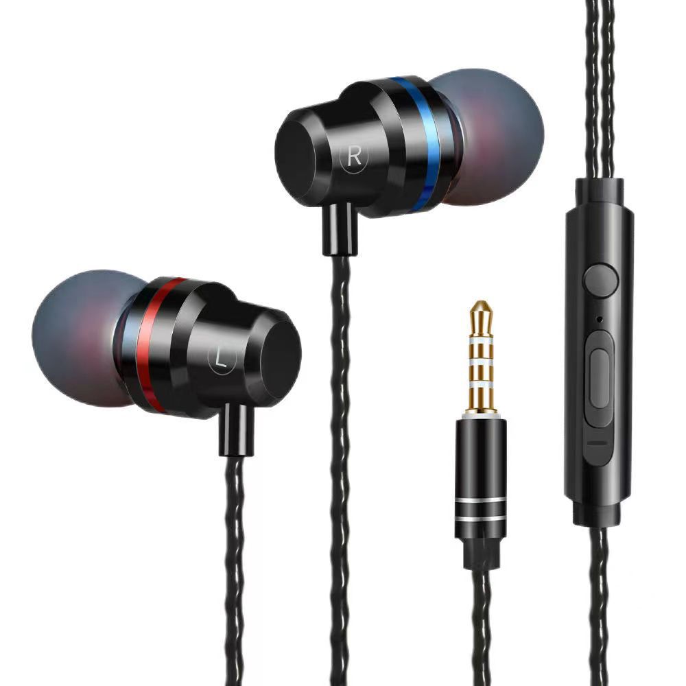 3.5mm Wired Headphones In Ear Headset Wired Earphones with Microphone Bass HiFi Stereo Earbuds Sports In-line Control For Phones