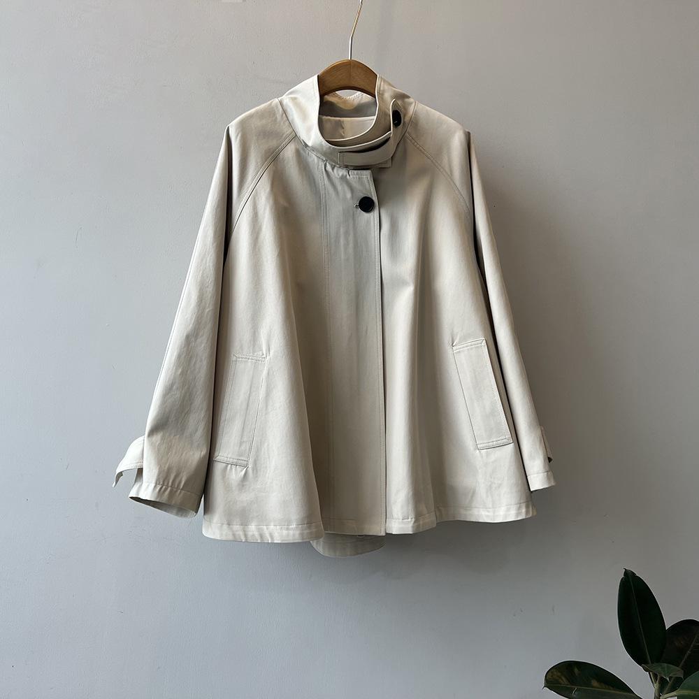 Yan Shuang Women's Korean Style Mid-Length Trench Coat - Autumn British Niche Loose Cape (3165)