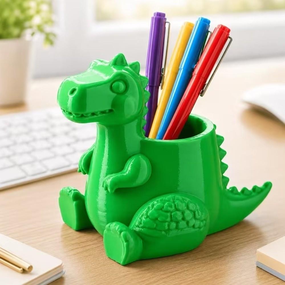 Cute Desk Organizer 3D Printed Pencil Holder Multi-Functional Dinosaur Pen Holder Desk Decor