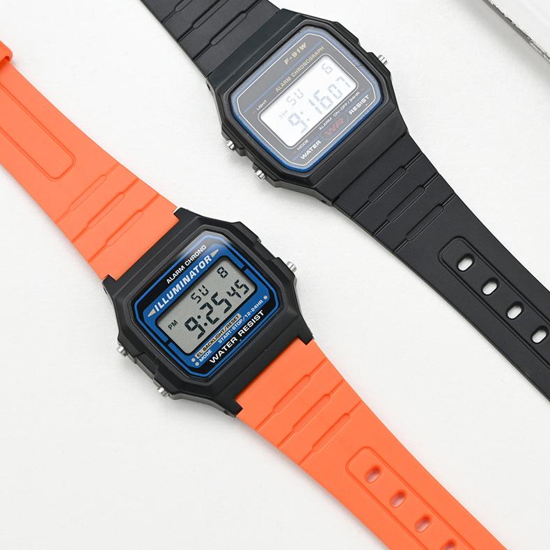 Resin Strap for Casio F-91W F-84 F-105 A158 159 AE-1200 1300 Stainless Steel Buckle Sport Waterproof TPU Replace Watch Band 18mm