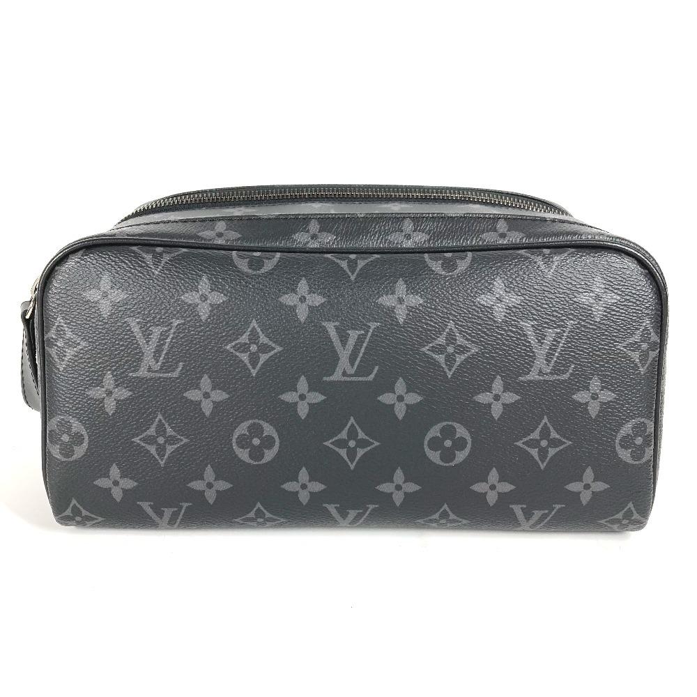 Louis Vuitton M46354 MonogramEclipse Dopp-kit Clutch Pouch Hand Bag Black Unused
