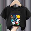 New Boys and Girls Clothing Outer Space Rocket Planet Printed Childrens Tshirt Birthday Round Neck Summer polyester fabric