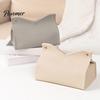 Flexible PVC Tissue Box Cover Box, Easy Open Waterproof Leather Design, Simple Double-sided Case Style Durable Anti-Crack Dispenser for Home