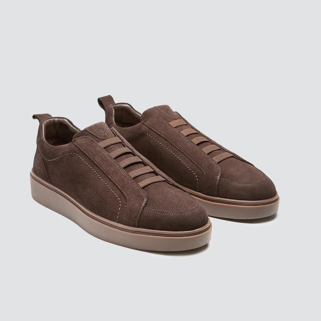Men’s Genuine Suede Sneakers – Leather Lining – Cushioned Latex Insole – Durable Rubber Sole – Handmade Casual Shoes