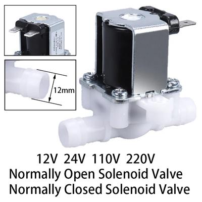 DC 12V 220V Plastový elektrický solenoidový ventil Normálně uzavřený Tlakový solenoidový ventil Vstupní ventil Vstupní průtokový spínač