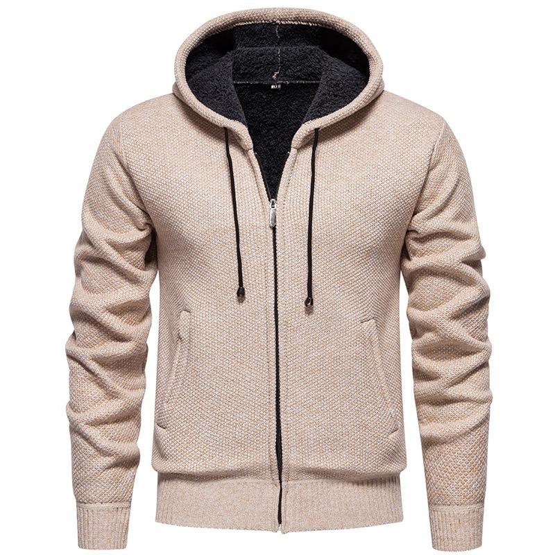 2026 Autumn Winter New Sweater Men's Jacket European American Fashion Casual Knitted Cardigan Hood