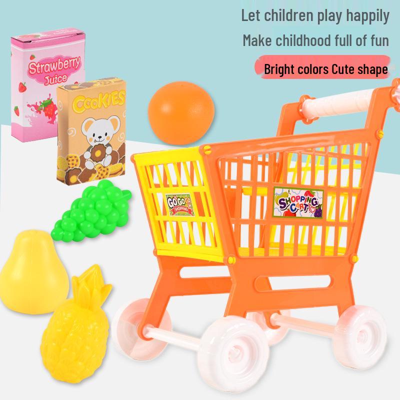 Children's Role-Playing Shopping Cart Toy with Fruits & Vegetables