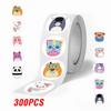 100-500pcs Round Cartoon Animal Sticker Reward Stationery Stickers Children CuteToy Game Tag DIY Gift Decoration Label