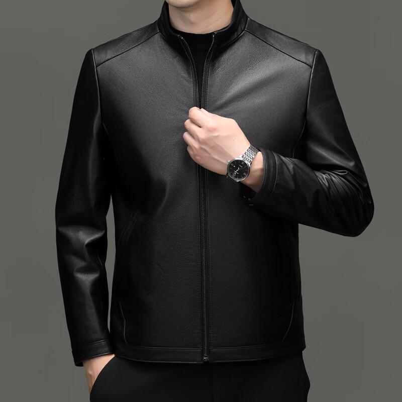 

Yiliteng Мужская куртка в стиле бизнес-кэжуал из натуральной кожи со стойкой 3XL