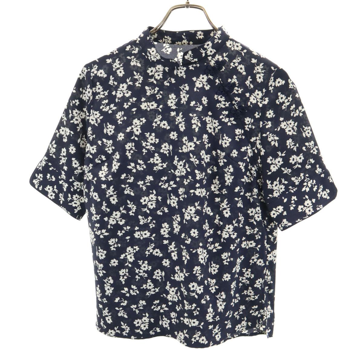 

Lily Brown Overall handle Short sleeve China blouse F Navy system Women Used