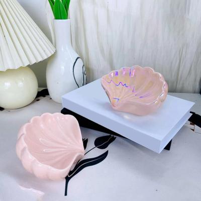 Portasapone in Ceramica Vassoio per Sapone da Bagno Design Antiscivolo Multiuso Vassoio per Sapone a Forma di Conchiglia