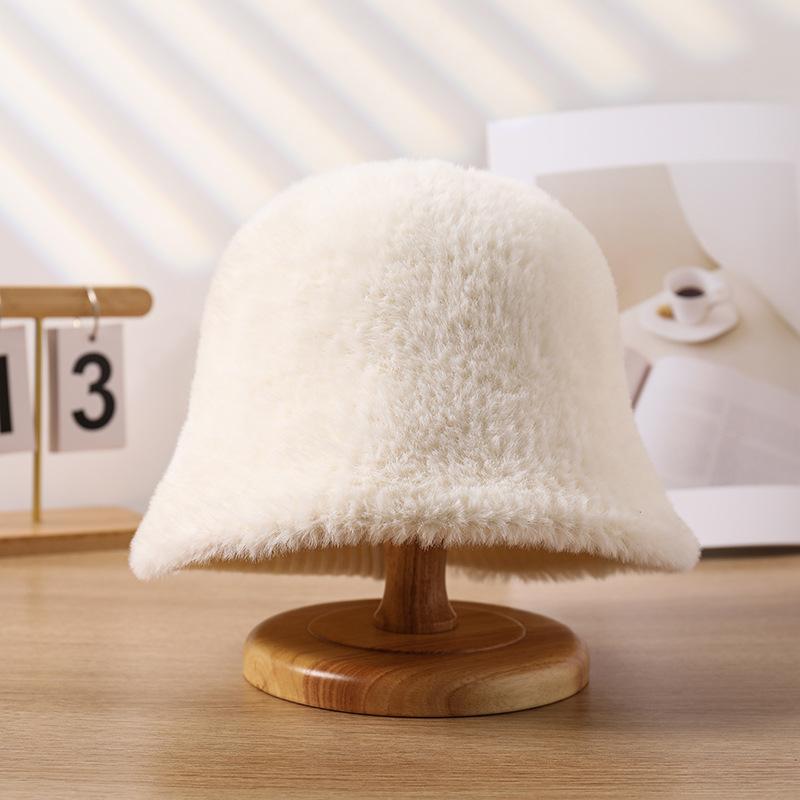 

Шляпа женская осенне-зимняя панама плюшевая норковая панама большой окружности головы шляпа-таз зимняя с высоким чувством леди Average Size (54-60cm)