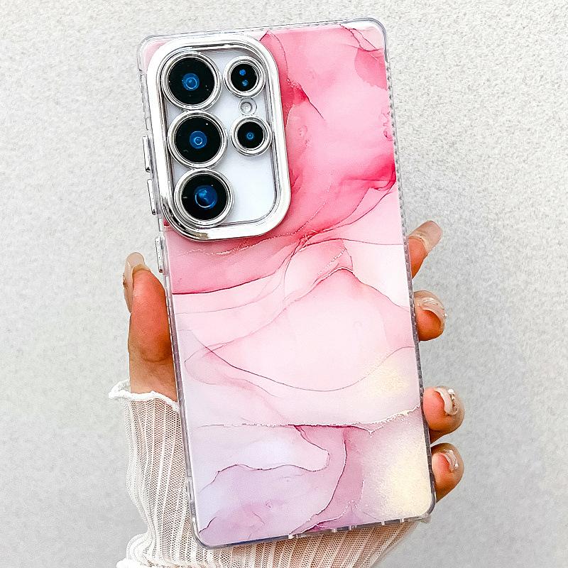 Suitable for New Samsung S25 Ultra Mobile Phone Case S24plus Double Sided Coated Imd Electroplated Marble A55 Case