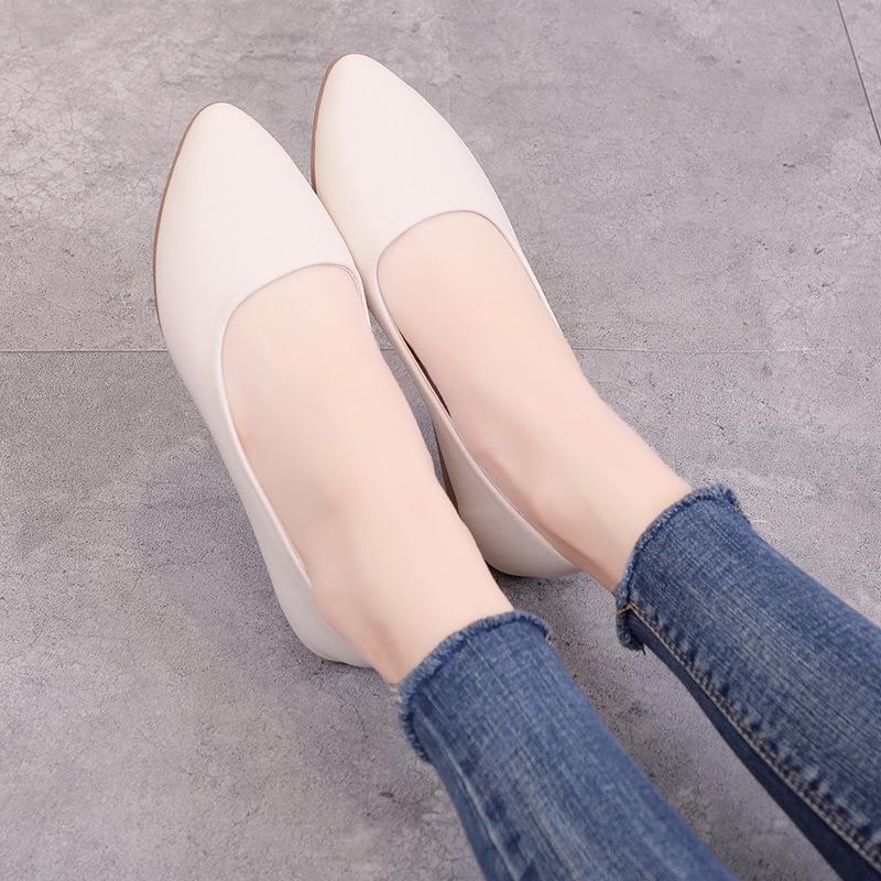 Doudou shoes women's 2019 summer new pointed shallow mouth flat sole shoes Korean version women's shoes