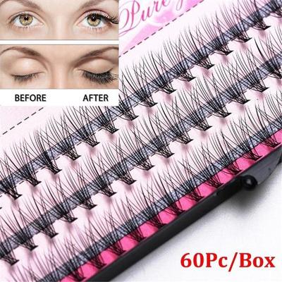6–14 mm, 60 Stück, professionelles Make-up, einzelne Cluster, falsche Wimpern, gefälschte Wimpernverlängerung