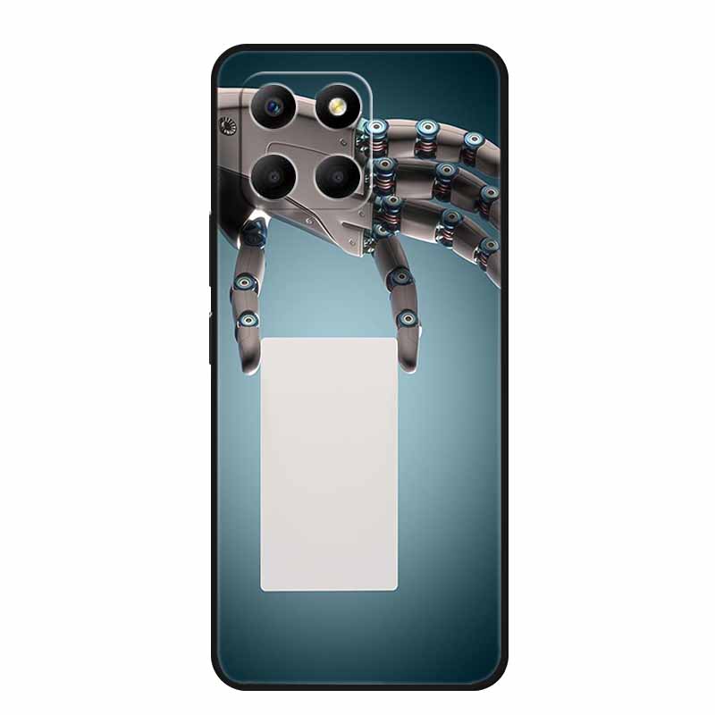 

For Honor X7d 4G 2025 Case 6.77 Funda Fashion Flowers Black Silicone Soft Back Cover For Honor X7d Phone Case X 7 d Coque Shell Honor X7d 4G
