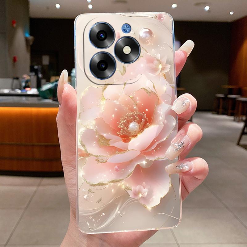 Fashion Flowers For Itel S23+ S23 Plus S681LN ItelS23+ 2023 Transparent Silicone Phone Protective Back Cover Shell Soft TPU Case