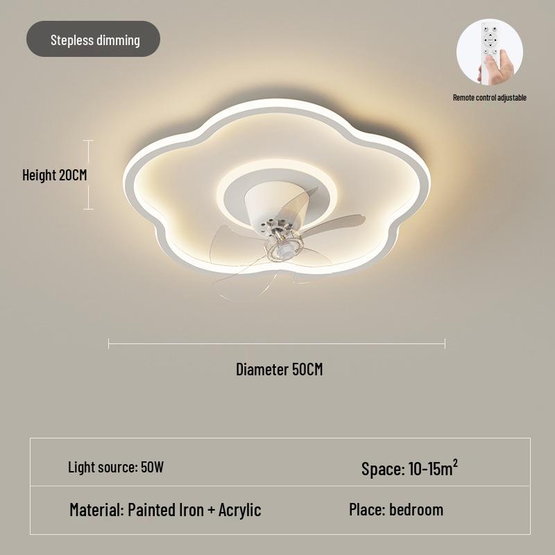 360° Rotatable Silent Minimalist Ceiling Light with Fan for Bedroom and Study
