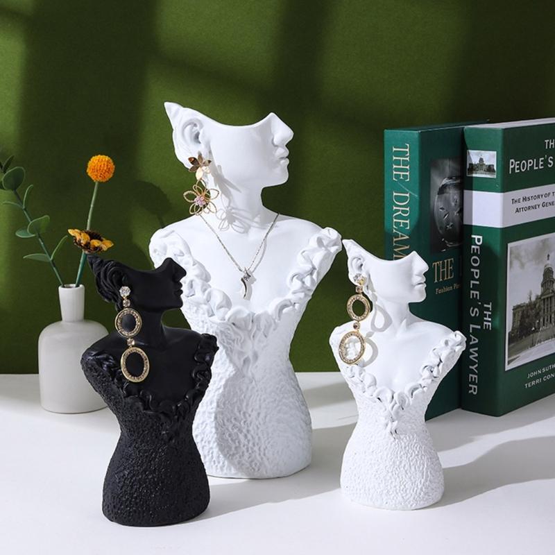 Boutique Necklace Jewelry Display Bust Resin Material Necklace Pendant Earring Chain Display-Case Mannequin Stand Holder