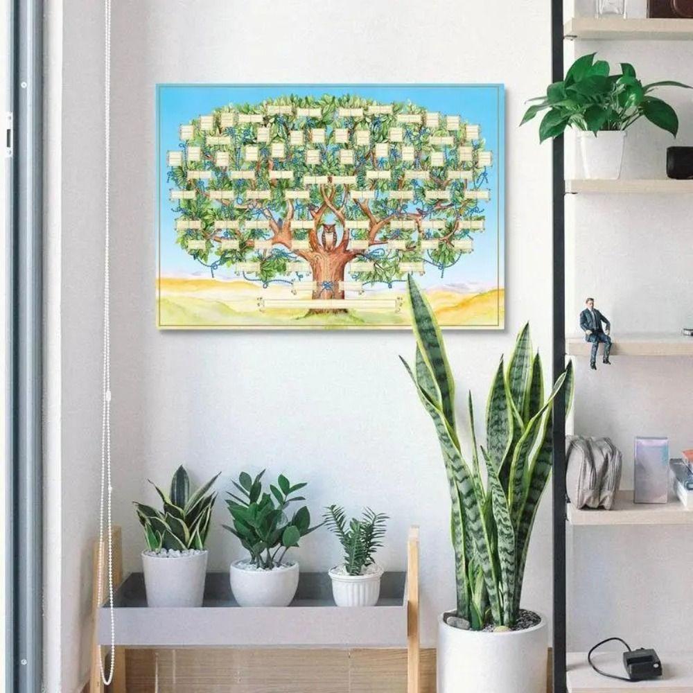 Creative Fillable Ancestry Chart Canvas 6 Generation Genealogy Poster Family Tree Chart  Home