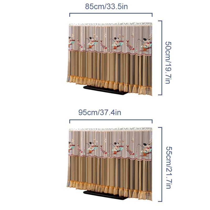 1PC Dog Duck Bear Ultra-thin Television LCD Protector 32/37-40 Inch Embroidered Lace Cartoon Animal Dust Cover Protector Cover