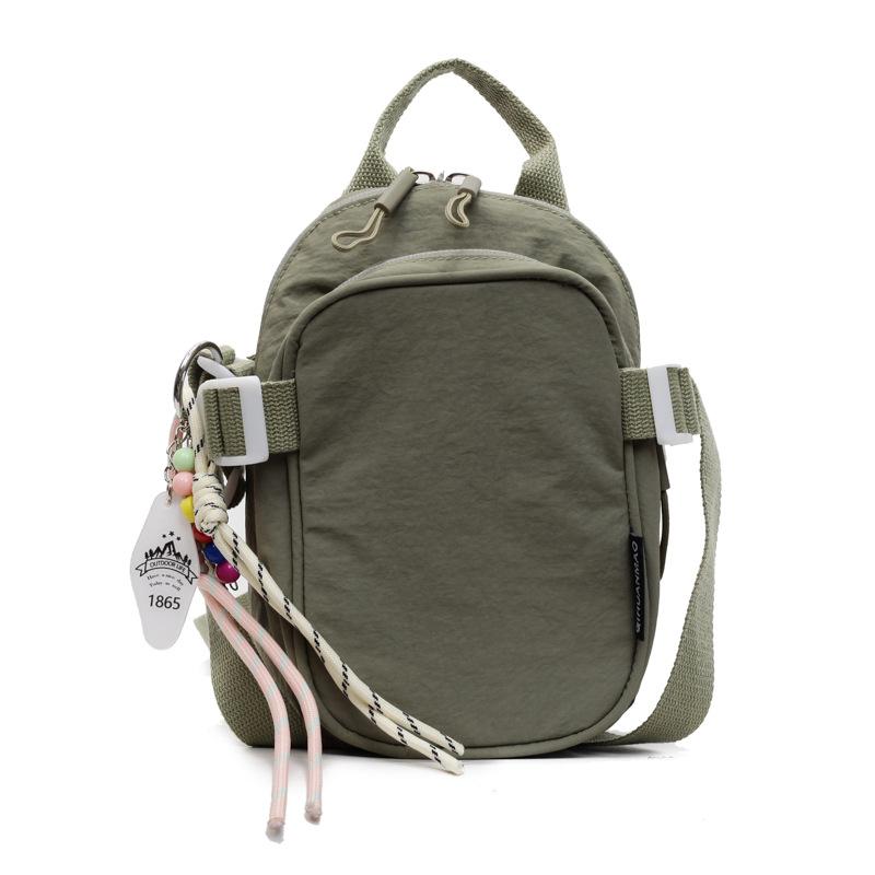 

Новая однотонная сумка 2025 из стираной ткани, на плечо, сумка-мессенджер для мобильного телефона, повседневная, универсальная, женская single package, no pendant хаки