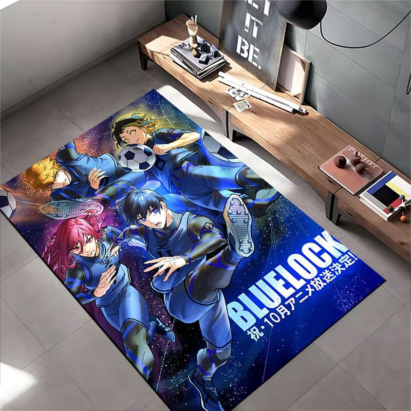 "Blue Lock Soccer Anime Design" suitable as a non-slip mat for the living room or bedroom sofa