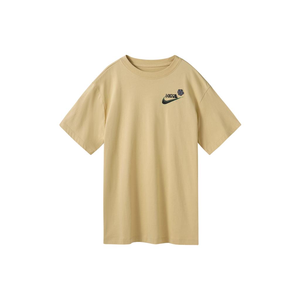 Nike T Shirts Women's Khaki Crew Neck Moderate Straight Fit DR9003-252
