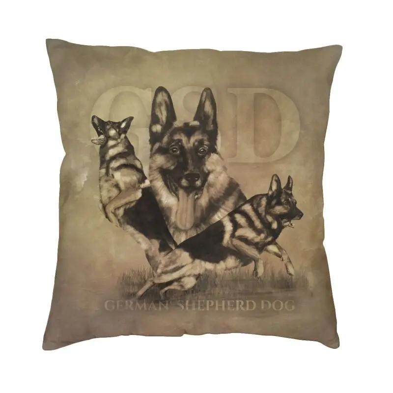 German Shepherd Modern Throw Pillow Covers Home Decor Shepherd In The Snow Cushions for Sofa Double Sided Print Chair Cushion