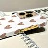 Khaki Colored Heart-shaped Large Hole Phone Case Suitable for iPhone 17 16 15 14 13 12 11 Pro/Max/Plus Anti Drop and Shockproof