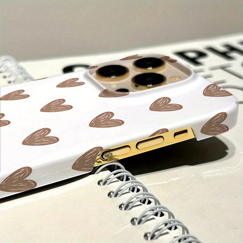 Khaki Colored Heart-shaped Large Hole Phone Case Suitable for iPhone 17 16 15 14 13 12 11 Pro/Max/Plus Anti Drop and Shockproof