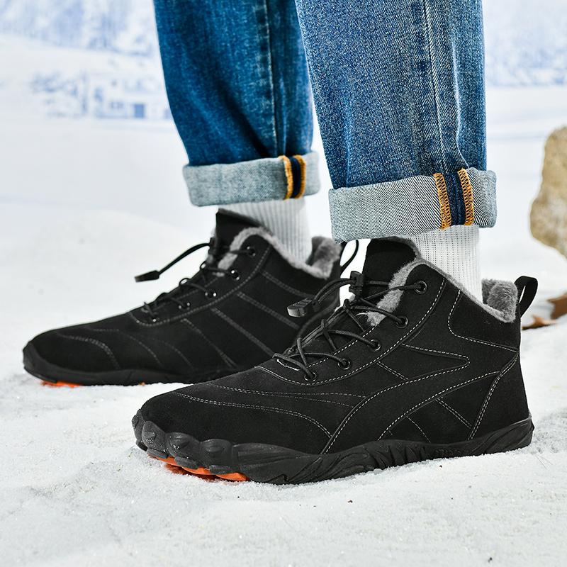 Zbrusu nové zimní boty pro muže ženy sněhové bosé venkovní protiskluzové teplé kožešinové ležérní tenisky plus velikost kotníkové boty turistické boty