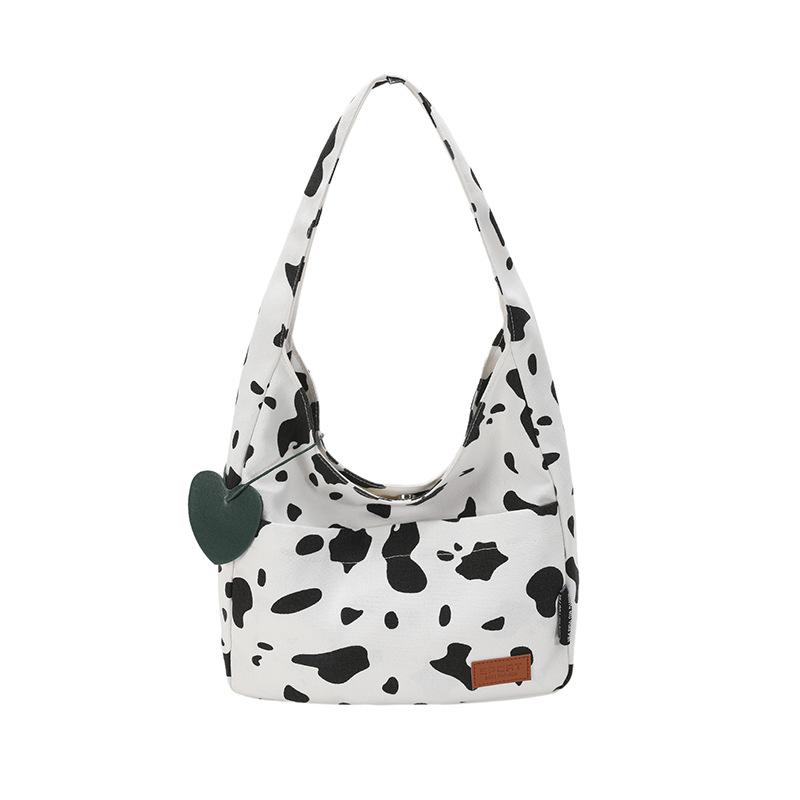 New Stylish and Simple Zebra Pattern Canvas Bag Casual Large Capacity Shoulder Bag Student Tutoring Bag