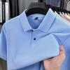 Men's Solid Color 100% Cotton Polo - Short-Sleeve, Summer Casual Lapel Top for Middle Age