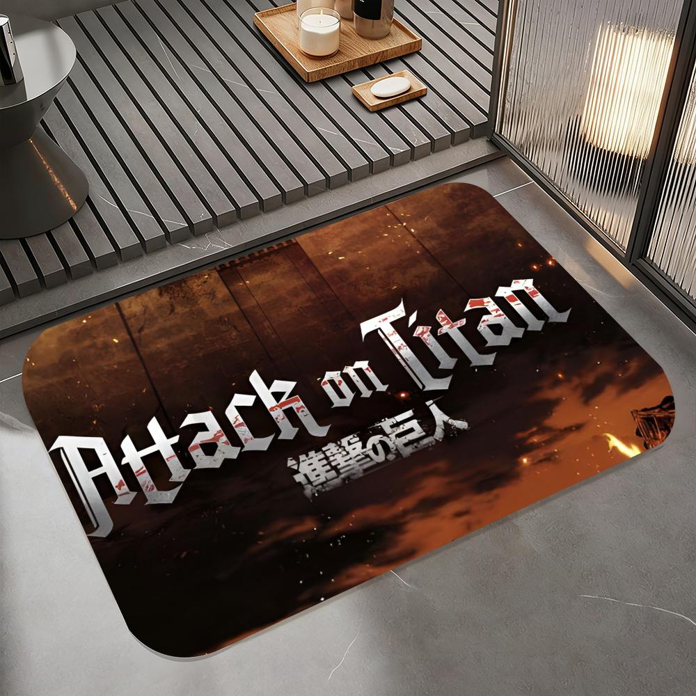 Anime A-Attack On Titan Floor Mat Diatomite Bath Mat, Quick Dry Absorbent Non-Slip Door Mat