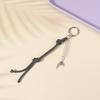 Y2K Punk Fishbone Fishtail Pendant Keychain Vintage Creative Braided Rope Keyring  Bag Charm Bag Key Accessories