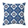 Blue Theme Simple Pattern Printed Pillow Cover Home Decor Geometric Mandala Sofa Cushion