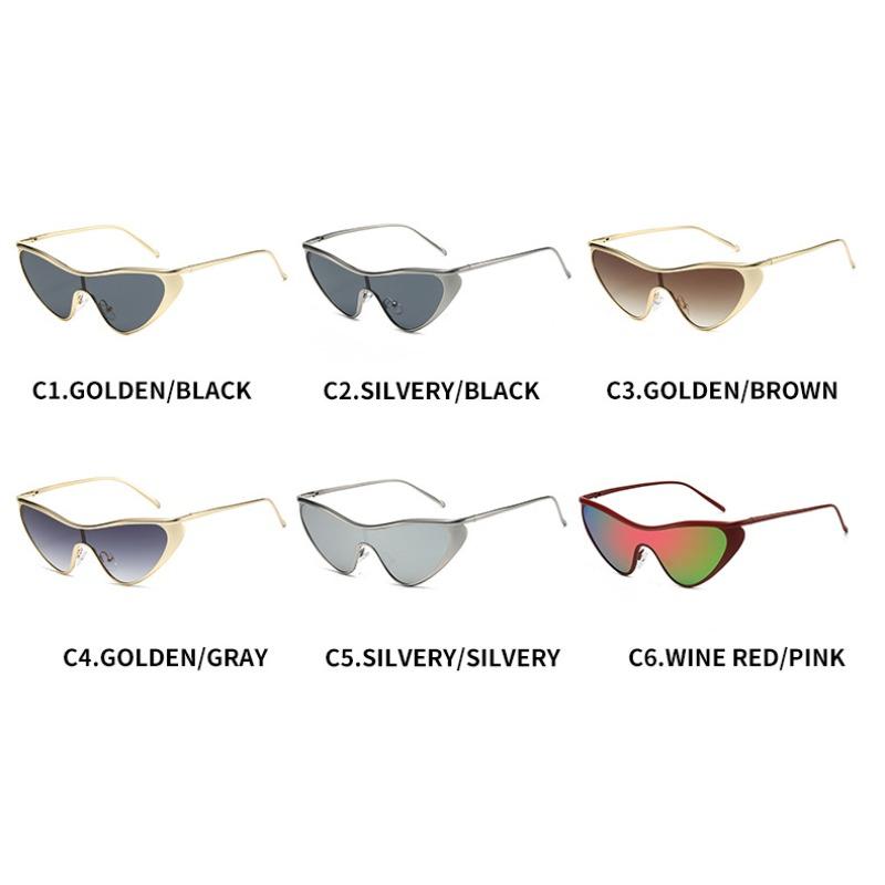 Y2K Punk Cat Eye Sunglasses Women  Luxury Brand Steampunk One-Piece Sun Glasses for Lady Vintage Shield Eyewear UV400 Shades