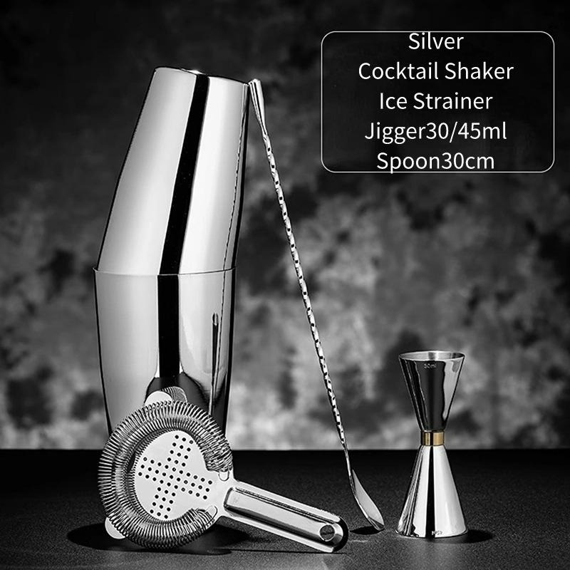 American Boston Cocktail Shaker Set Stainless Steel Cocktail Shaker Professional Bartender Tools Bar Shaker Sets Bar Accessory