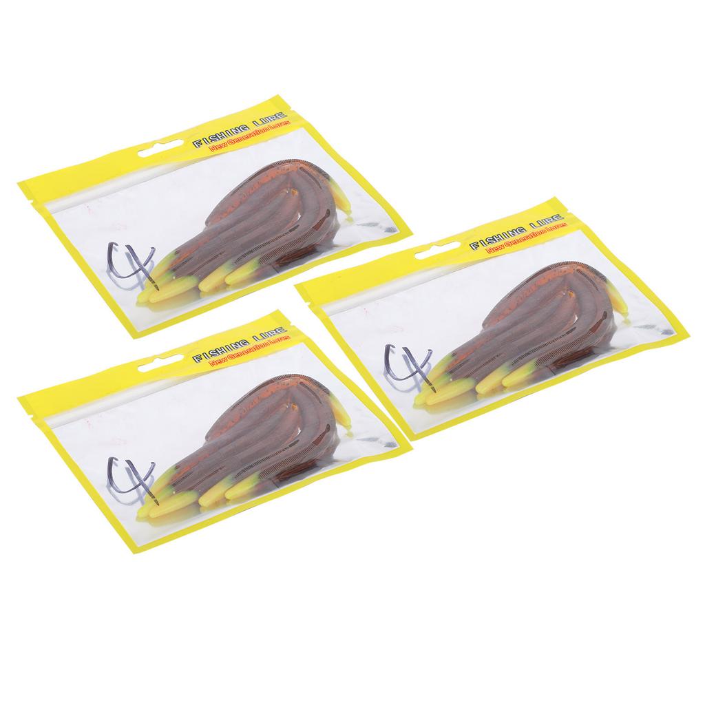 3Set Artificial Simulation Soft Silicone Earthworm Shape Lure Bait Fishing Accessory4#
