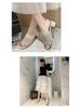 Women's Summer Fly-Knit Mid-Heel Slide Sandals in Korean Style